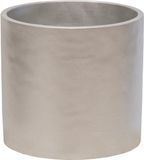 Mega Collections Plantenpot/bloempot - keramiek - zilver - D11 x H10 cm