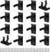 HQAE Precision Components Ltd. 16 clips pour plinthes de cuisine, plastique noir, clips de fixation avec vis 28-32 mm