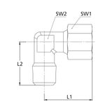 Riegler WEV184SLSTNPT Hoekschroefverbinding NPT 1/8 a., buitendiameter buis 4 mm, PN max. 100 bar, SW1 10, SW2 9, verzinkt staal.