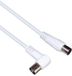PremiumCord TV coaxiale antennekabel 20m, 75 Ohm, IEC stekker naar bus 90°, afgeschermd - voor DVB-C, DVB-T/T2, 4K UHD 2160p, FULL HD 1080p 3D, kleur wit