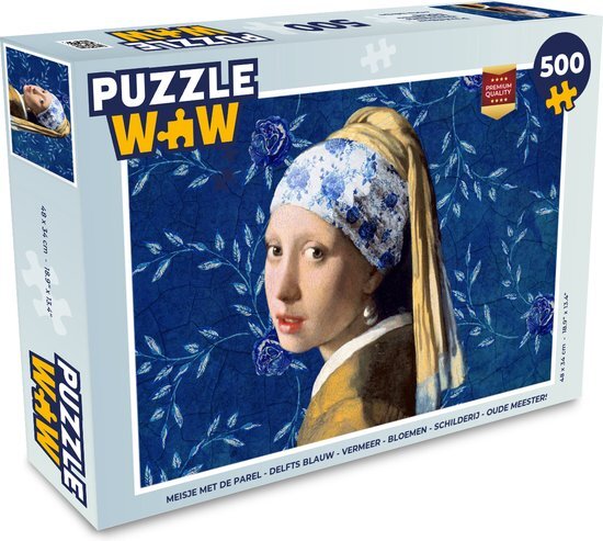 MuchoWow Puzzel Meisje met de parel - Vermeer - Delfts Blauw - Legpuzzel - Puzzel 500 stukjes