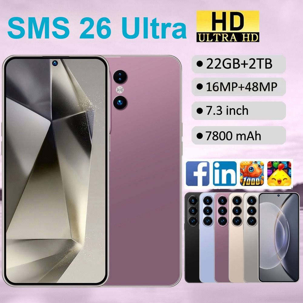 CHOTOG SMS 2026 Ultra Android Smartphone 7800mAh Origineel 22GB+2TB Mobiele Telefoons 5G Dual SIM Wereldwijd 7,3 inch Mobiele Telefoons