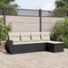 Maison Exclusive - Ensemble de jardin, composé de 5 pièces avec coussins, noir, en polyrotin