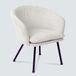 MEUBLE COSY Leunstoelen, scandinavische woonkamerstoel, relaxbank, met armleuningen en dik kussen, metalen voet, voor slaapkamer, keuken, kantoor, beige, 67,5x51x74,5cm