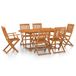 vidaXL 7-delige tuinset, 180x90x75 cm, massief acaciahout