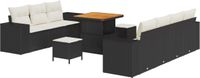 vidaXL Tuinbank - Set - 10 - st - Zwart - poly - rattan