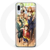 Maniacase Hoesje voor Samsung Galaxy A30 One Piece Luffy Poster Crews Manga Anime