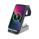 Celly WLSTAND3IN1BK 3-in-1 Draadloze Oplader voor Mobiele Apparatuur, Grijs