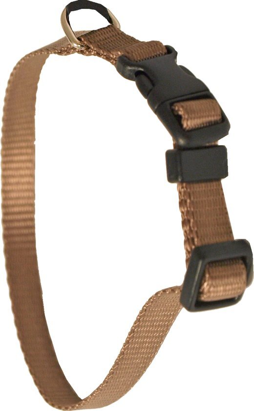 de Boon Hondenhalsband Nylon halsband verstelbaar 25 mm, 55-70 cm bruin bruin