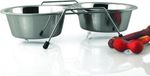Duvo+ Draadstaander + Potten Dubbele Voerbak pour Chiens Inox Surélevé 16 cm