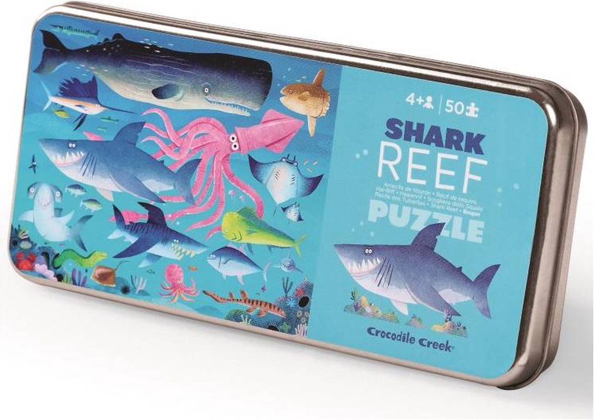 Crocodile Creek puzzel in blik Shark Reef - 50 stukjes