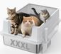 Merkloos Kattenbak Roestvrij staal Xxxl 71 x 51 cm Hoge wanden