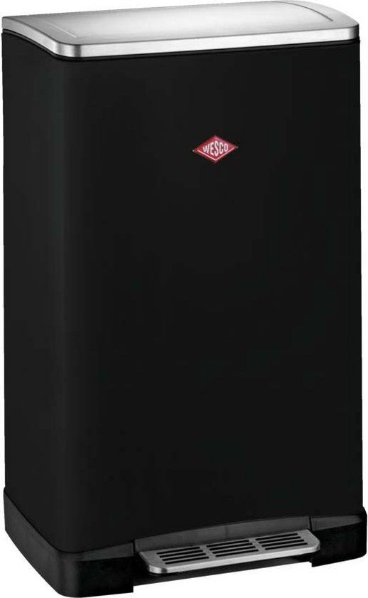 Wesco Big Double Pedaalemmer - 36 liter - 2 vakken - Mat Zwart - 2x 18 Liter