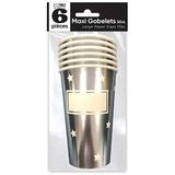 Surprise Grote sterbeker zilver metallic personaliseerbaar 50 cl (x6)