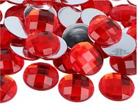 Decoratieve edelstenen van acryl, rood, 25 mm. 100 stuks.