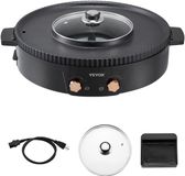 VEVOR Marmite à fondue avec grill 1800W 2-en-1 Grill électrique sans fumée Barbecue