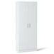 Amazon Basics Opbergkast voor Keuken, Gang, Hoge Vrijstaande Kast, Smalle Pantry-organizer met 2 Deuren, Verstelbare Planken, Wit, 60cm x 31,5cm x 152,5cm
