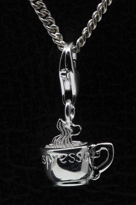 MOOYE Â® - Collectie Zilveren Espresso kopje hanger Ã©n bedel