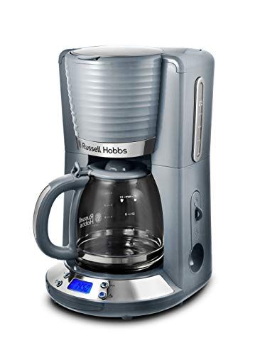Russell Hobbs Inspire Grey Coffee Maker - Digital Filter Coffee Machine - 10 Cups - Programmable Timer - 1100W - 24393-56