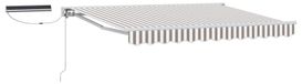 vidaXL Parasol déroulant électrique, gris clair et blanc, 3,5 x 2,5 mètres