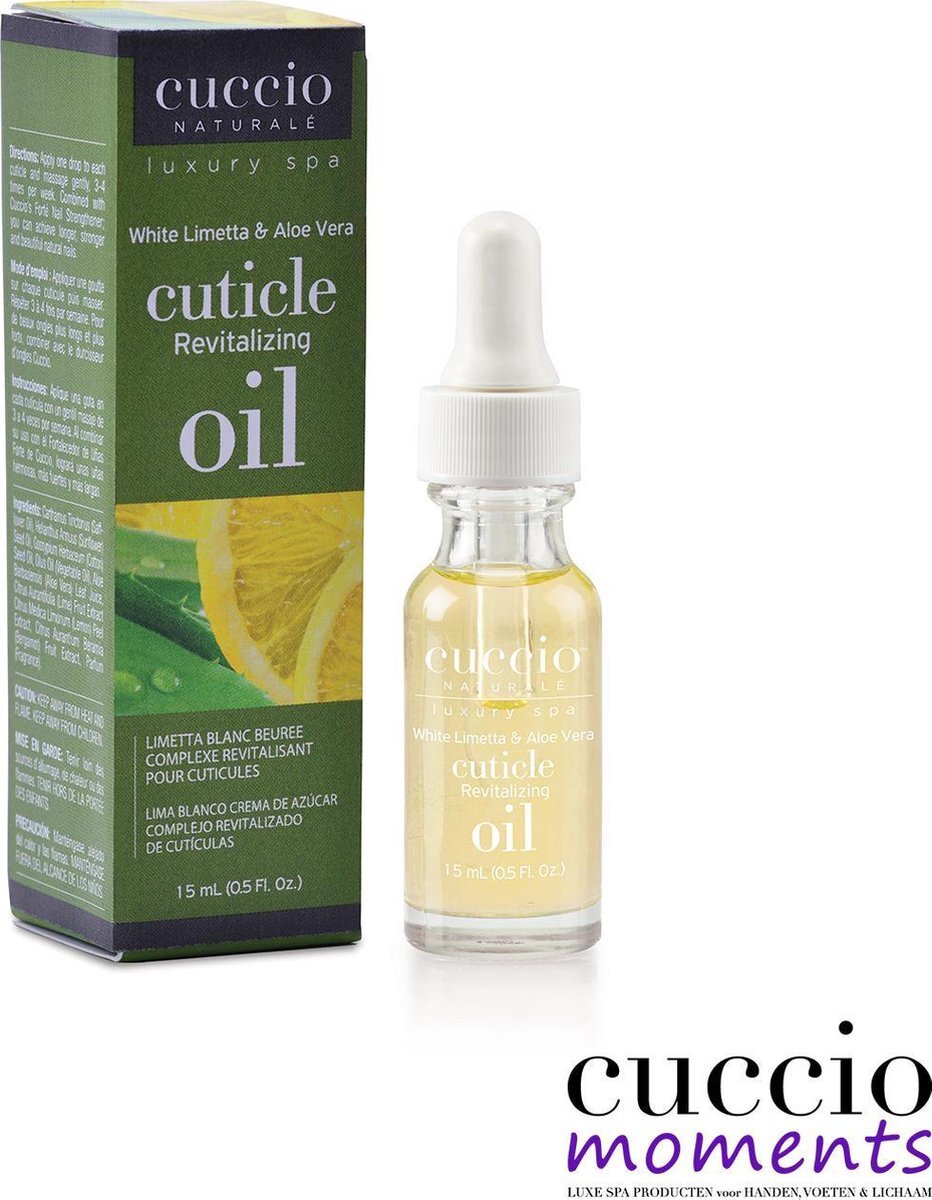 Cuccio Cuticle Revitalizing Complex Oil 15ml White Limetta & Aloe Vera - Verzorgende nagelriemolie - Hydrateert en verzorgd - Beschermd en geneest de nagelriemen - Nagels - Ideaal voor je eigen Moederdag Spa - Rituals @ Home