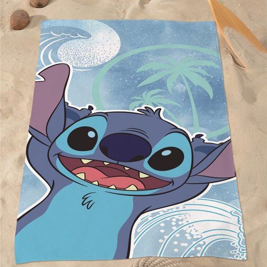 Disney Lilo & Stitch Strandlaken Wave - 70 x 140 cm - Katoen - Blauw