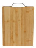 Planche à découper/planche de service en bambou avec poignée en métal L33 x L25 cm