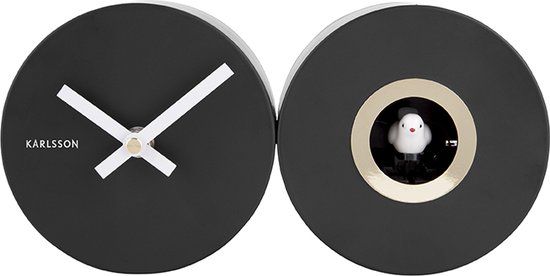 Karlsson Duo Cuckoo Wall Clock - Matt Black - Metal - 26 cm