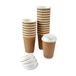 Homéa, Set van 20 papieren bekers + Take-Away deksel, 47 cl, isolatiewand, golvend