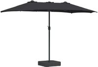 vidaXL Tuinparasol zwart 385 x 209 x 244 cm polyester en staal