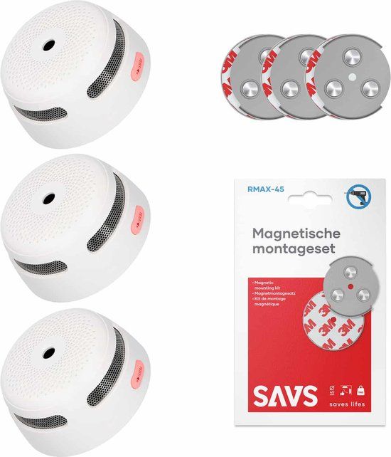 X-sense XS01 Rookmelder 3-pack - 10 jaar batterij - Incl. magneet set - Brandmelder