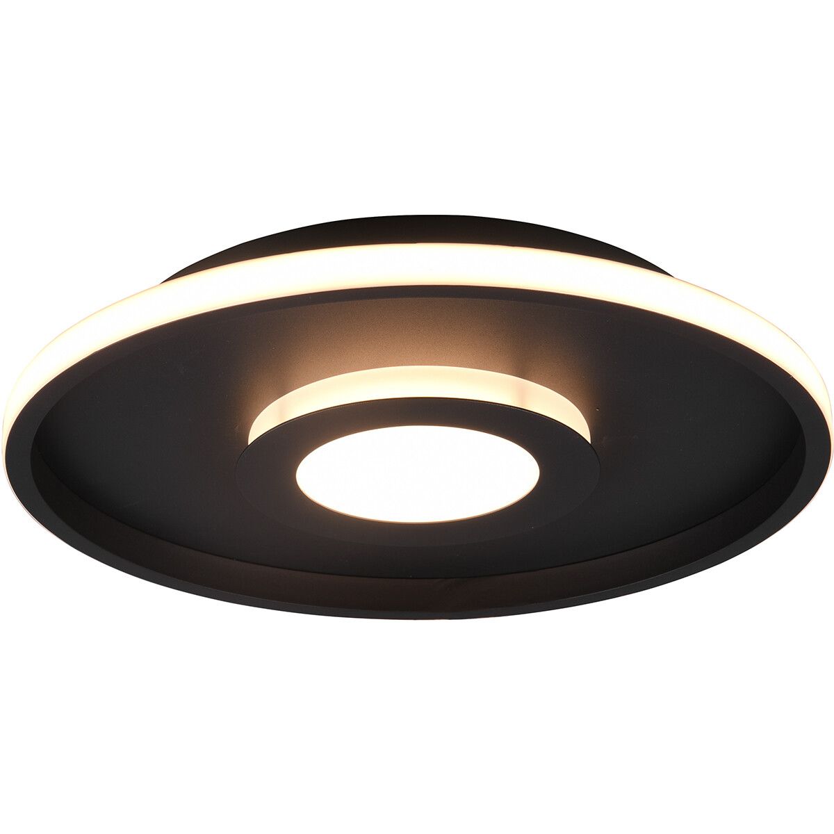 BES LED Trion Asmaya Plafondlamp - 35W - Rond - Zwart - Dimbaar - Warm Wit