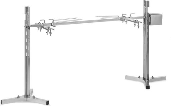 Klarstein Sauenland Survivor draaispit voor barbecue en rotisserie - Spit voor varken - BBQ spit - Roestvrij staal - 12 W - Max. 70 kg