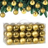 Lot de 54 boules de Noël dorées pour décoration de sapin