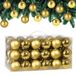 Lot de 54 boules de Noël dorées pour décoration de sapin