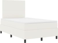 vidaXL Boxspringbed Crème en Wit 120 x 190 cm Corduroy stof