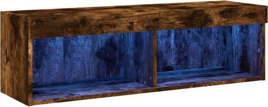vidaXL Tv-meubel LED-verlichting 100x30x30 cm gerookt eikenkleurig