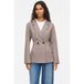 VILA getailleerde gemêleerde blazer met plooien - bruin/ecru