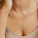 Hey Happiness Laagjes Ketting Dames – Elegante Bolletjesketting – Roestvrij Staal 18K Verguld – Verstelbaar – 40–44 cm + 7 cm – Goud
