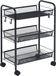 Relaxdays serveerwagen met 3 gaasplanken, metalen hobbywagen, zwart, 63x44,5x26 cm