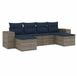 vidaXL Ensemble de banc de jardin 6 pièces avec coussins, gris, polyrotin