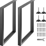 VEVOR Set Van 2 Tafellopers 711 Mm Hoog Tafelframe 454 Kg Draagvermogen Tafelpoten Van Koolstofstaal Meubelpoten Zwart Tafelonderstel Ideaal voor Keukentafels Woonkamer Consoles Studiotafels Etc