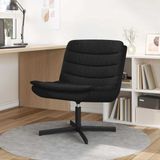 vidaXL Fauteuil pivotant noir 63 x 75 x 76 cm tissu
