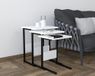 Stijlvolle nesttafel set (3 stuks) - zwart en wit, 100% melamine gecoat, ijzeren poten | Large: 40x55x40cm, Medium: 36x50x36cm, Small: 32x45x32cm | Modern Design for Home & Office