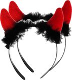 Halloween diable cornes - 4x - serre-tête - rouge - avec peluche - fêtes à thème
