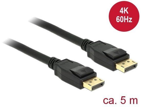 Delock DisplayPort kabel - 5 m - Zwart