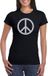 Bellatio Decorations Shoppartners Bv Flower Power Peace teken t-shirt - Zwart - zilveren glitter - voor dames - Sixties / jaren 60 kleding - Hippie thema verkleedkleding XS