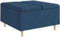 vidaXL - Ottoman - Blauw - Stof - 80 x 80 x 45 cm