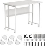 Maclean Inklapbaar bureau - verrijdbaar - blad 100x58cm, max. 50kg, MC-126 W - Wit