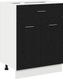 vidaXL Hangkast Zwart Eiken 60 x 46 x 81,5 cm Bewerkt hout